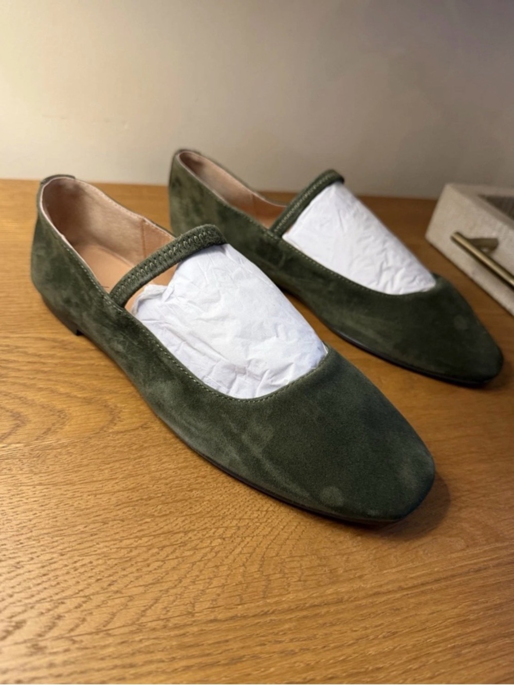 Madewell The Greta Ballet Flat in Suede (Loden ) Size 8.5 NWOB $128 NN046 - Picture 4 of 6